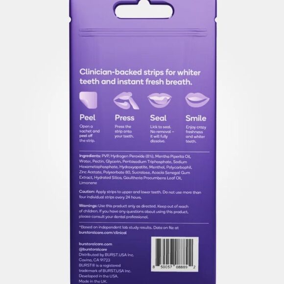 Burst Teeth Whitening Breath Strips- Polar Mint - Picture 6 of 9